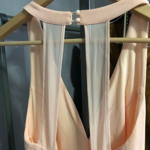 Pink dress gown with ruffles